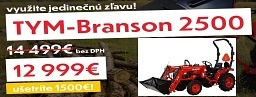 AKCIA na traktor TYM-Branson 2500 od Kocht | Dopyty, cenové ponuky a verejné zákazky