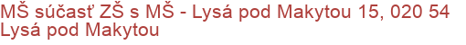 MŠ súčasť ZŠ s MŠ - Lysá pod Makytou 15, 020 54 Lysá pod Makytou