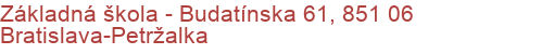 Základná škola - Budatínska 61, 851 06 Bratislava-Petržalka